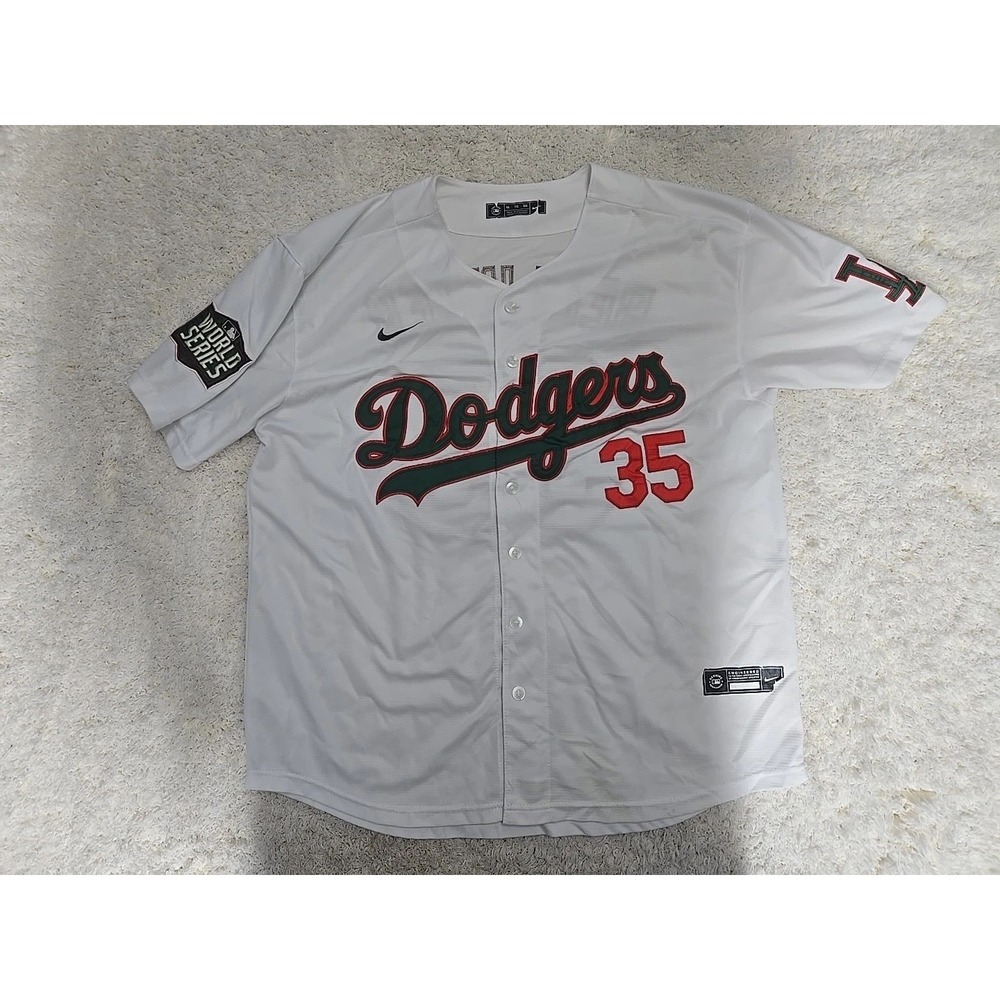 Los Angeles Dodgers 35 Bellinger 2020 WS White Stitched Womens XXL